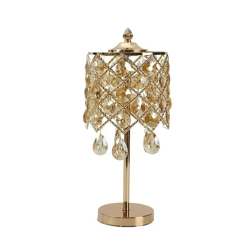 Vintage crystal table lamp, high-end decorative ornament French night light
