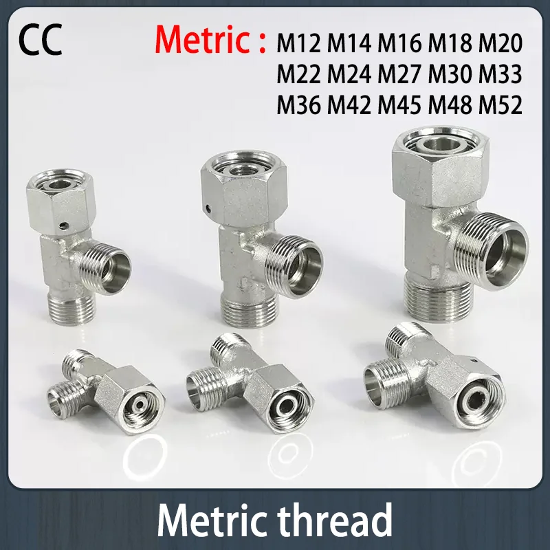 Hydraulic Lock Pipe Fitting M12-52 Ferrule Extension Straight Metric External Thread H-type Straight Through Plate Connector