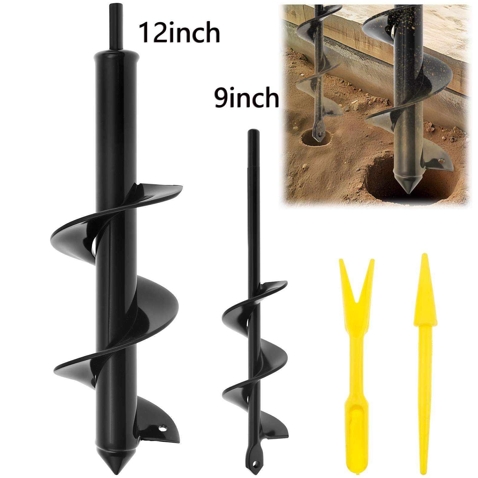 

Garden Auger Drill Bit Diameter 80mm and 40 mm Spiral Garden Drill Bits for Making Holes and Planting Flowers Trees Shrubs