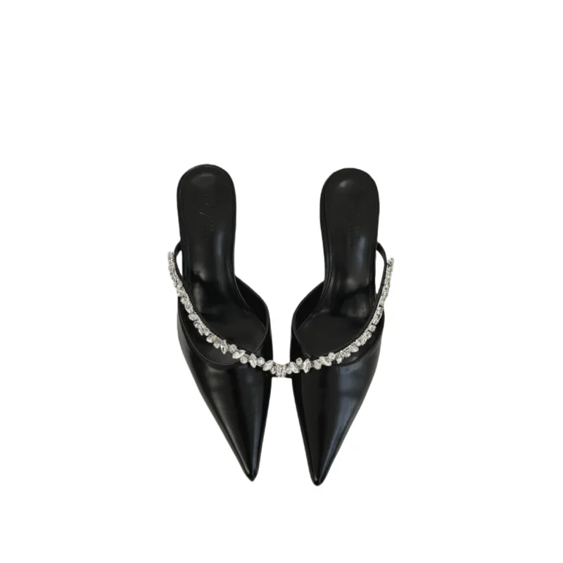 Sepatu Low Rome PU Fabric Hoof Heels Sepatu Rendah Rome PU Hoof Heels