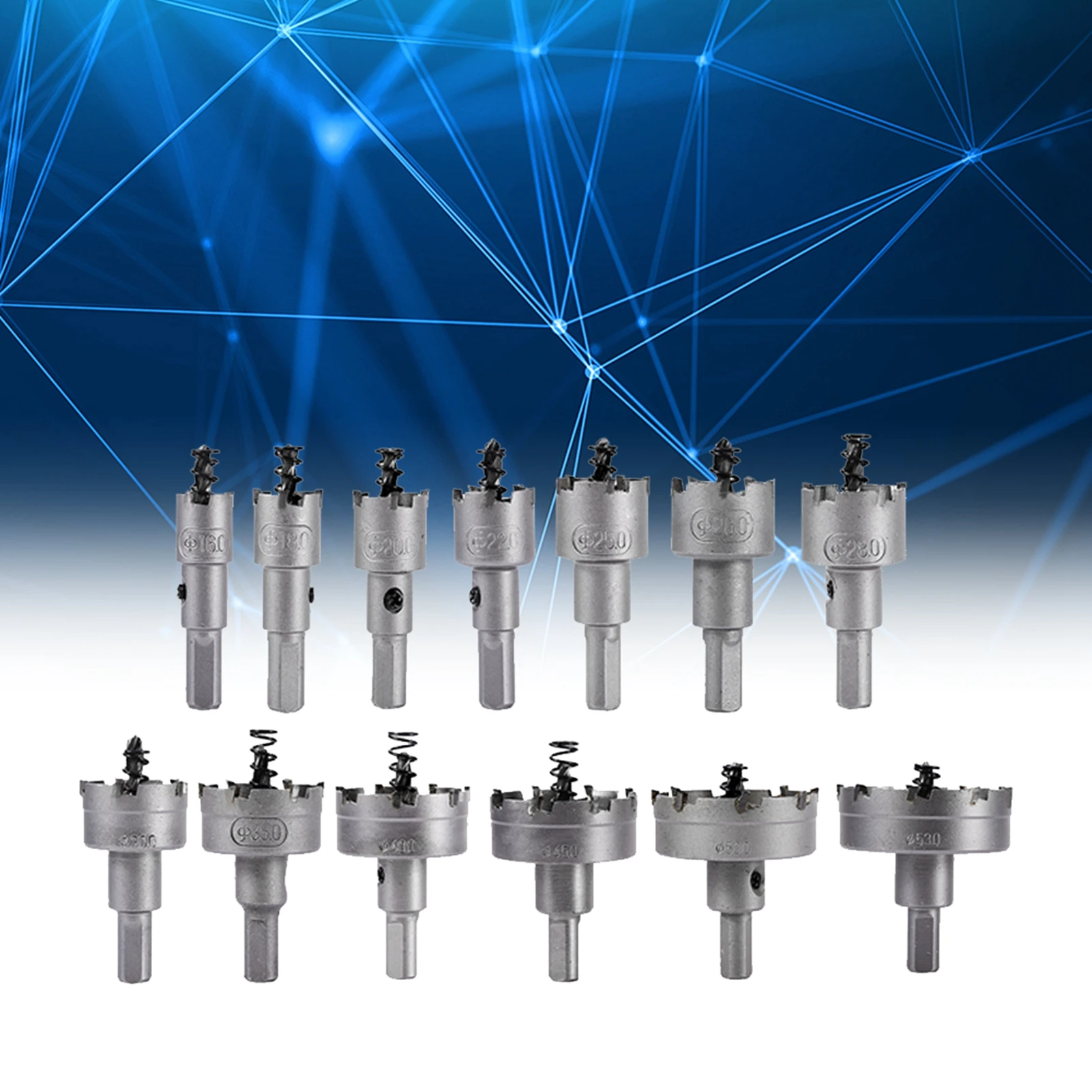 13 stücke Edelstahl Lochs äge Bohrer Set 16 18 20 22mm Hartmetalls pitze tct Bohrer Lochs äge