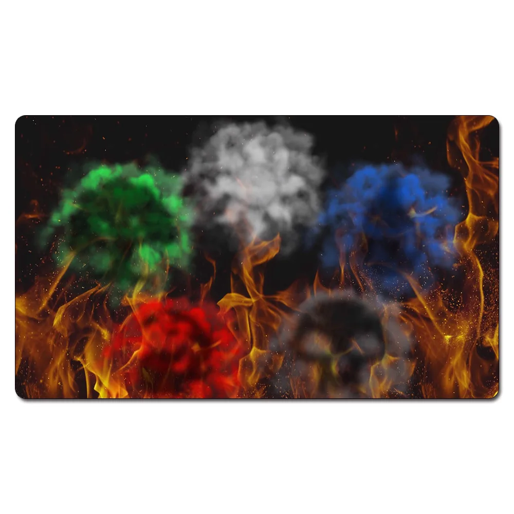 

Board Game Fire Playmat Table Mat Size 60X35 cm Mousepad Play Mats Compatible for Digimon TCG CCG RPG MTG MGT Mousemat