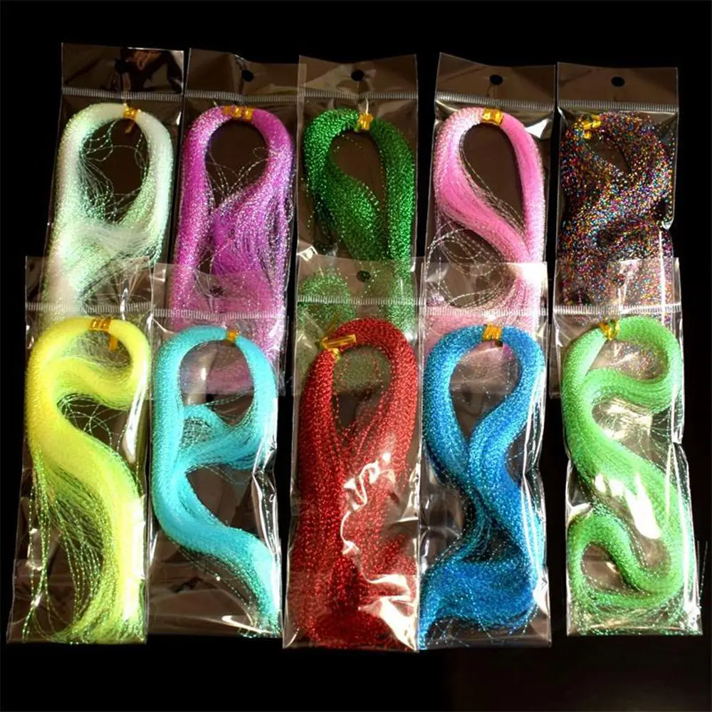 Fly Tying Line Luminous Silk Hook Decorating Assist Hook Tying Silk Twisted Strand Lure Decoration Line Crystal Shining String