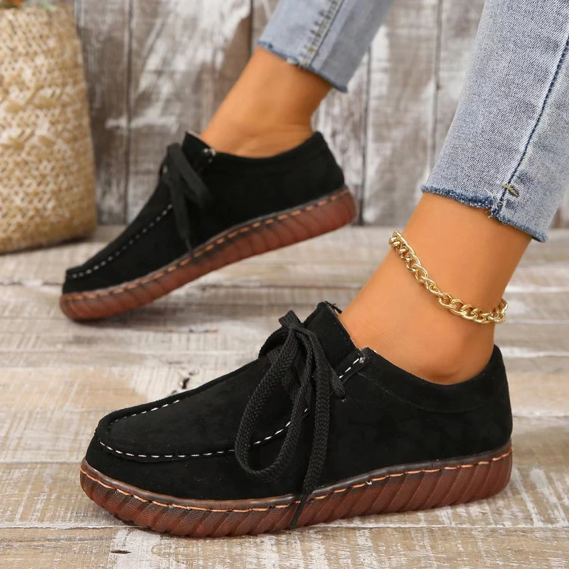 Women\'s Casual Shoes Trend Lace Up Shoes for Women Soft Bottom Flats Comfortable Female Sneaker Women Shoes Zapatos Para Mujeres