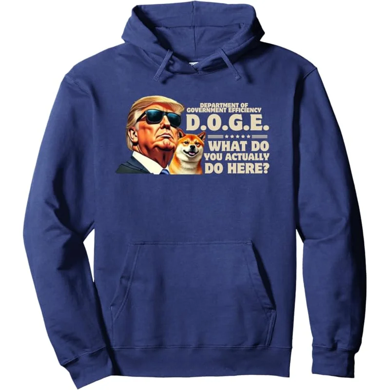 D.O.G.E. Department Of Government Efficiency Trump and Dog Pullover Hoodie