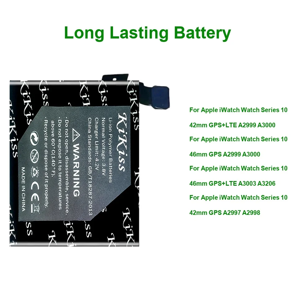 

Watch Battery Durable 500-580mAh For Apple iWatch Watch Series 10 46MM Lte For Gps 42MM