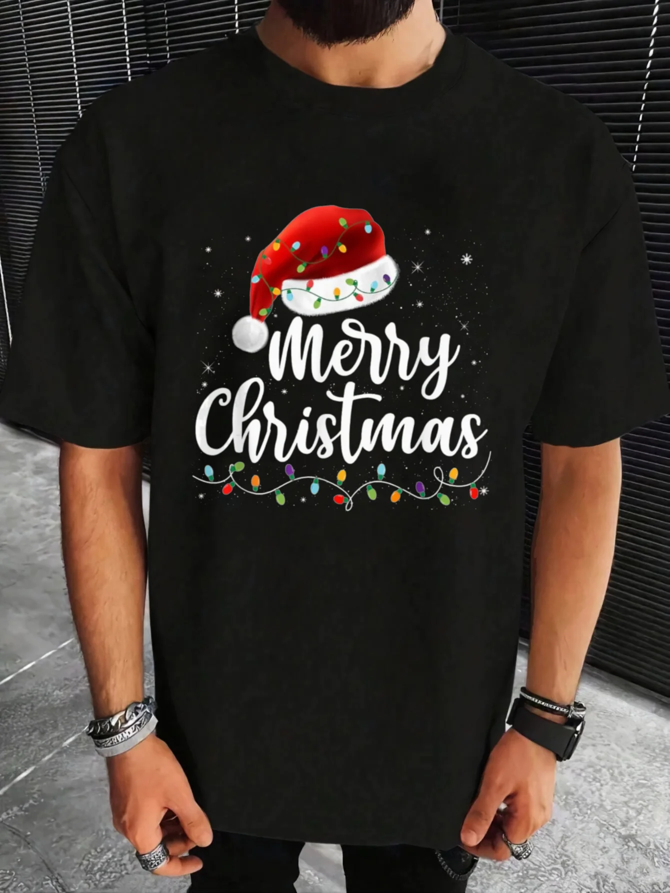 

Merry Christmas 3D Print Men's T-Shirts Funny Santa Claus Pattern Short Sleeve Tops Casual O-neck Loose Tops Men X'mas Clothing