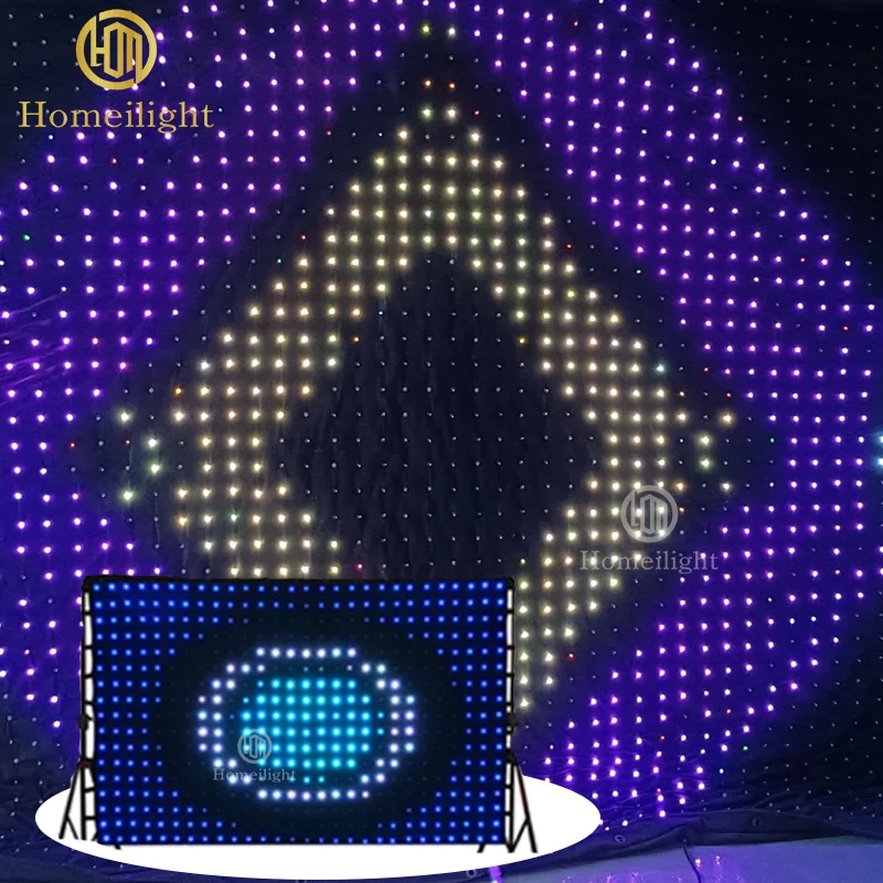 2*3m RGB Led Video Curtain Stage Decoration Wall Backdrop For Nightclubs DJ Shows Weddings And Disco Galas