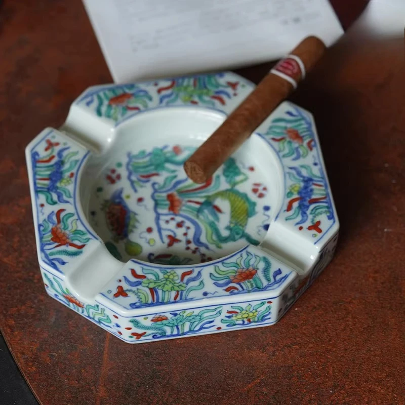 Ceramic cigar ashtray office home retro literary sense