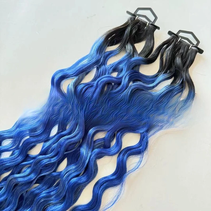 

Imitation hand-woven white real hair extension, scale-preserving braided hair, hand-braided second-generation smooth