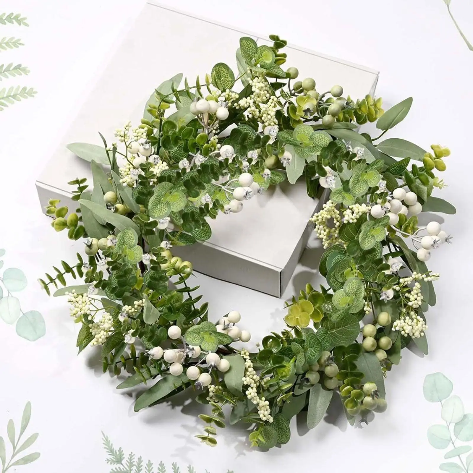 

Artificial Eucalyptus Wreath Simulated Berry Wreath for Hotel Gift Cafe
