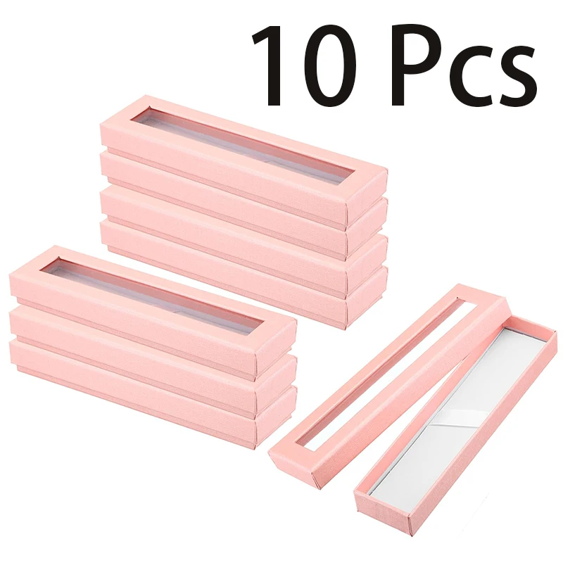 10 Buah Kotak Hadiah Pena Kotak Pena Kosong Kotak Kardus dengan Jendela Transparan Kotak Presentasi Pena untuk Pensil Ballpoint