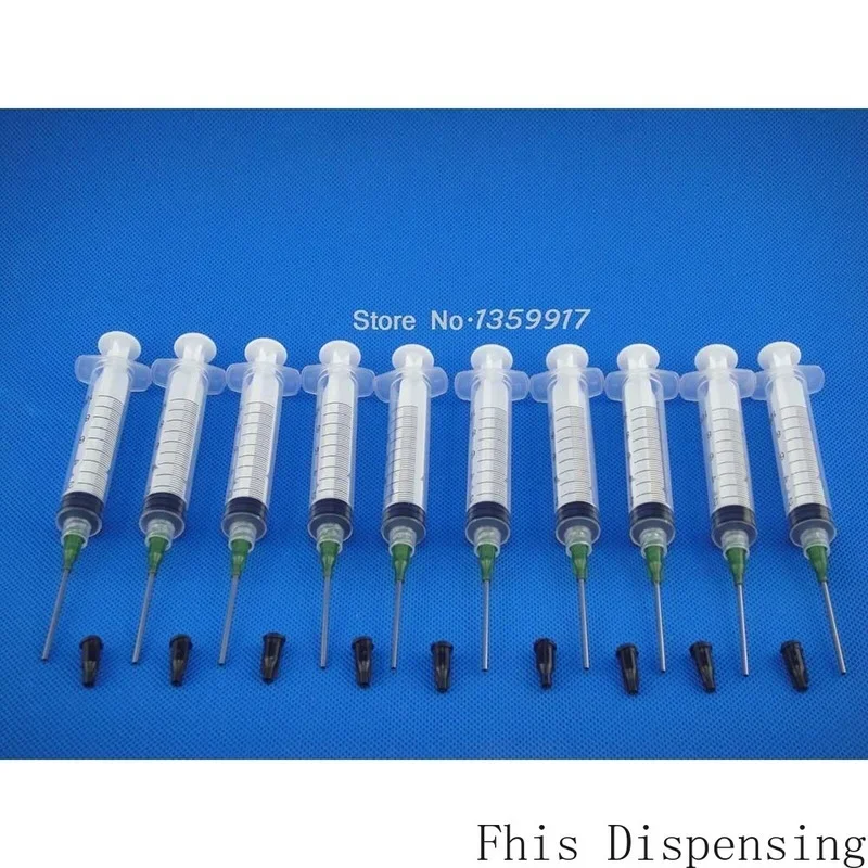 10cc/10ml Syringe 14G Blue Blunt Dispensing Needle Glue Adhesive Henna Liquids 1.5