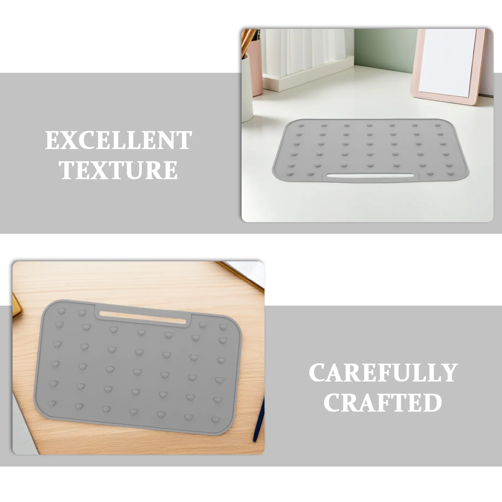2Pcs Silicone Iron Holder Pad 10.8x6.3inch Heatproof Non-Slip Portable Iron Rest Pad for Tabletop Pressing Travel