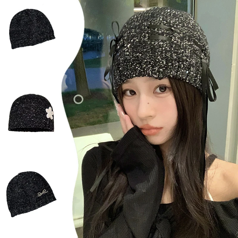 Versatile Shiny Cold Cool Street Hat Autumn Winter Sequined Beanies Caps For Women Men Fashion Trendy Glitter Warm Hats Gifts