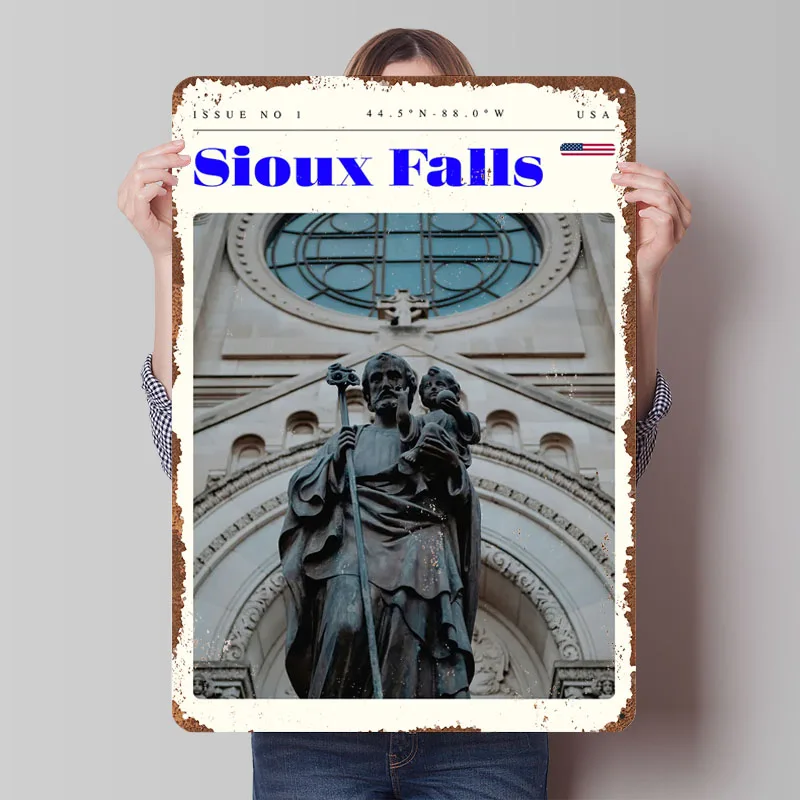 Sioux Falls South Dakota Metal Poster Vintage Home Decor Items Custom Metal Tin Signs for Wall Art Decoration Bar Accessories