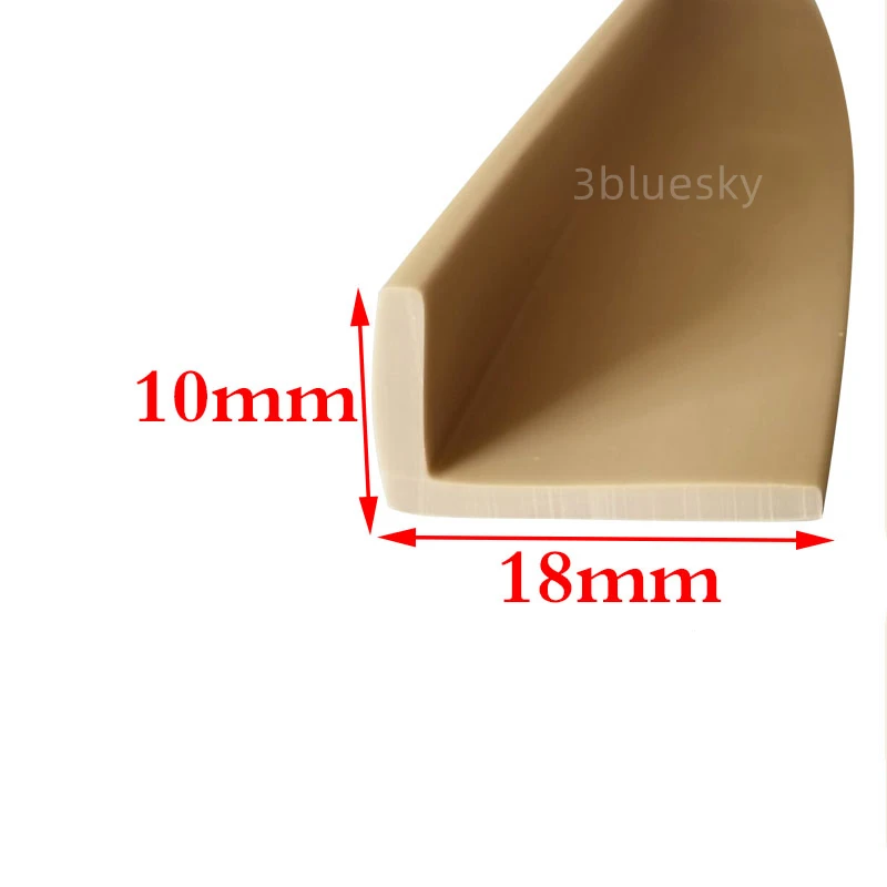 Custom Rubber L Strip Angle Corner Protecor Edge Encloser Shield Collision Avoidance Gasket 10x18mm Khaki