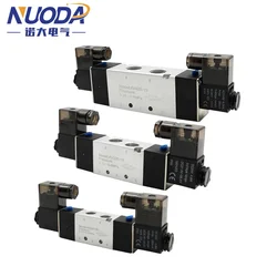 4V120-06/4V220-08/4V320-10/4V420-15 Solenoid Valve 2 Position 5 Port Pneumatic Air Valves DC12V DC24V AC110V AC220V Double Coil