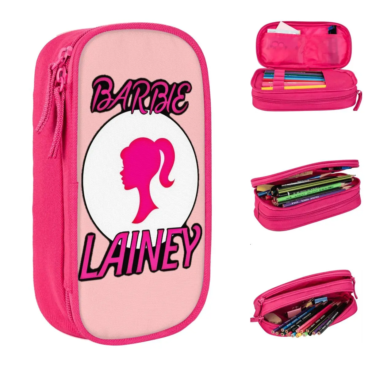 

Barbie Lainey Pen Box Double Layer Large-capacity School Accessories Barbie movie Pencilcase Birthday Gift