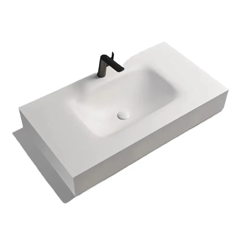 

Cream wind, rock slab, hot bending integrated basin, solid wood bathroom cabinet, toilet