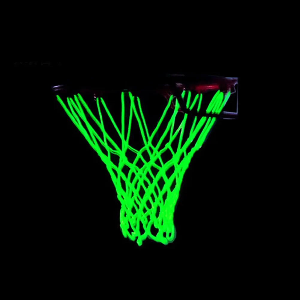 Luminous Basketball Net Glow in Dark Outdoor Nylon Mesh for Standard Basketball Frames Easy Install Strong Load Bearing Gift