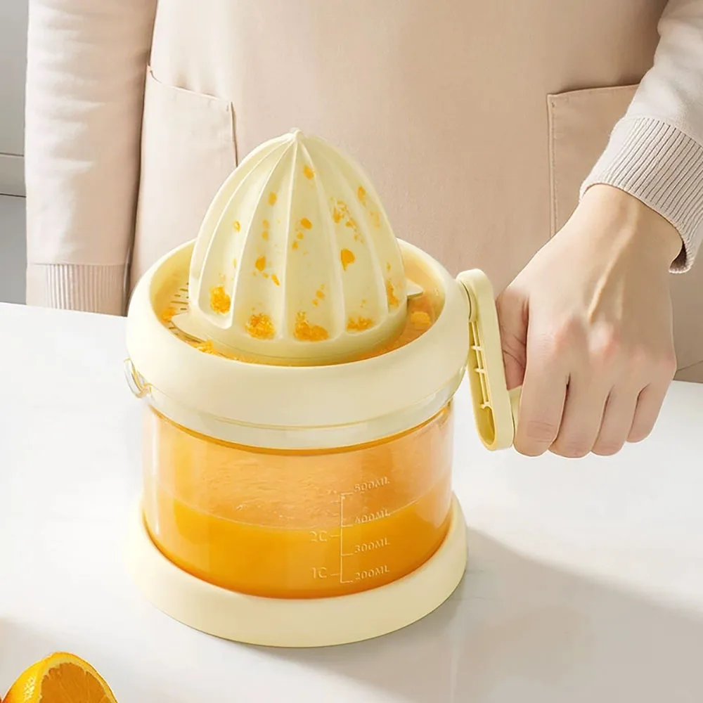 Manual Citrus Juicer with Rotating Hand Press Fruit Residue Separator for Lemon Orange Dishwasher Safe Home Kitchen Fruit Tools