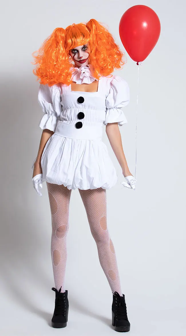 loween Clown Role-plang Dr Abbigliamento da donna Costume di scena etnico con codice di taglia Vestito a tema loween