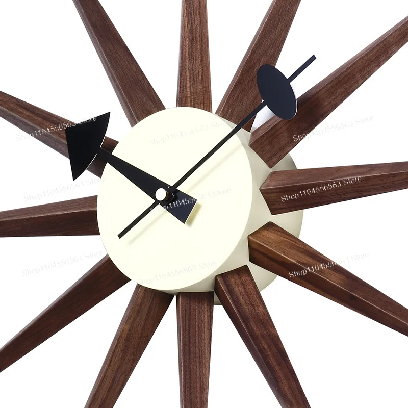 Customizable Nordic Simple Home Clock Walnut Living Room Dining Room