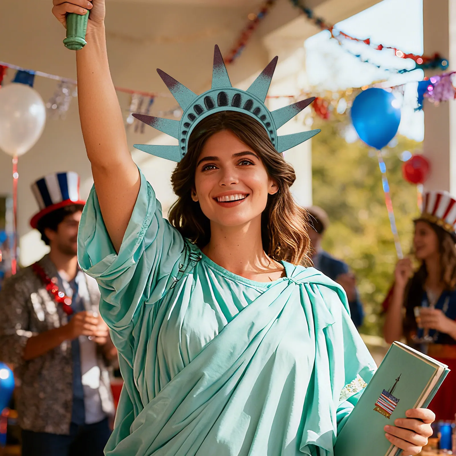 

Праздничная повязка на голову в виде статуэтки, аксессуар для косплея на Хэллоуин, удобная патриотическая корона, аксессуар для костюма, повязка для волос для вечеринок