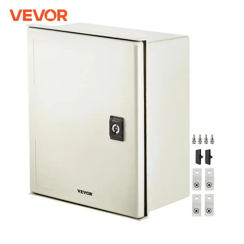 VEVOR Fiberglass Reinforced Polyester Electrical Enclosure Box W/ Keys IP65 Waterproof NEMA 3X Wall-Mount for Protecting Circuit