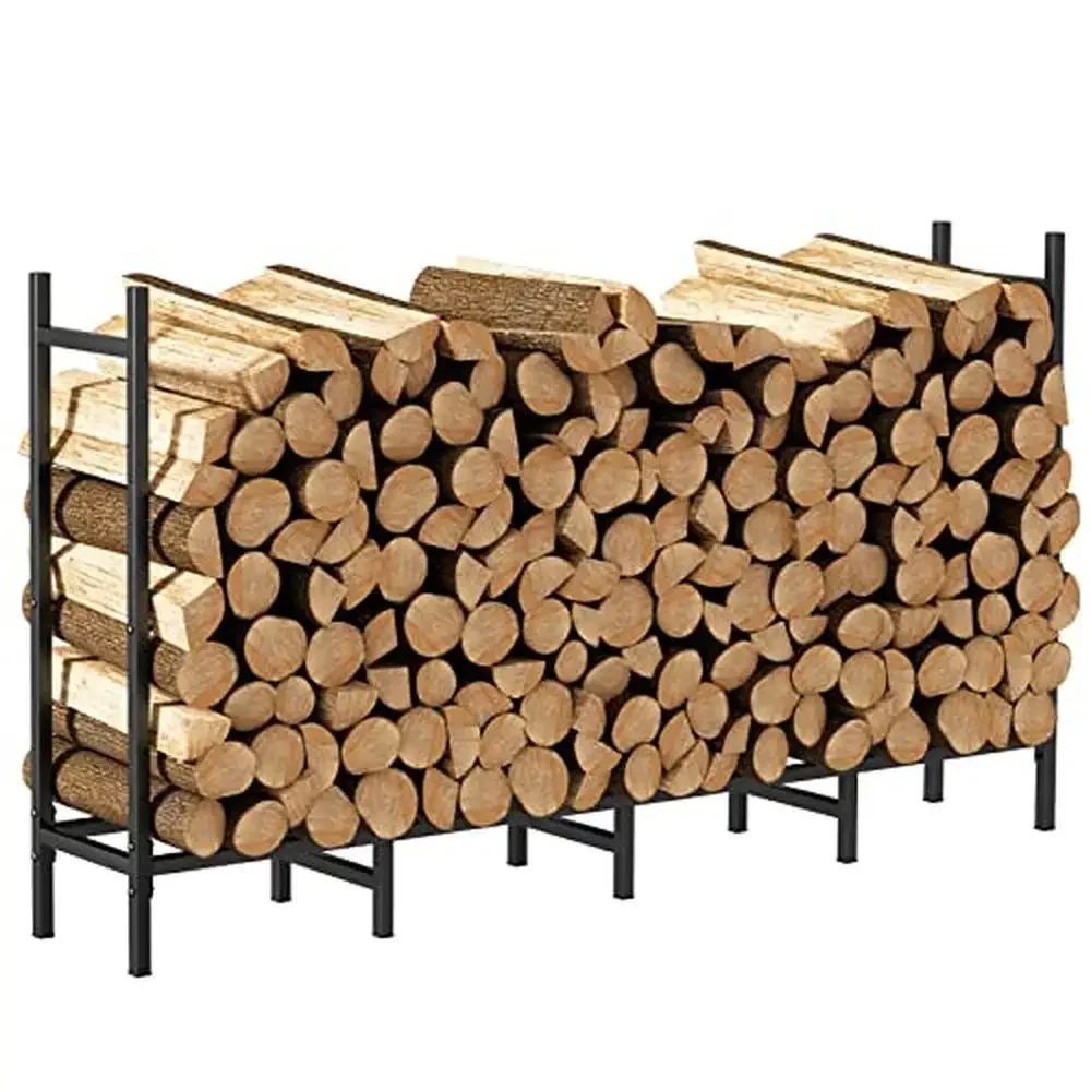 

Adjustable Outdoor Indoor Firewood Log Holder Storage Rack Stand Heavy Duty Stacker Large Capacity Sturdy Weatherproof Design