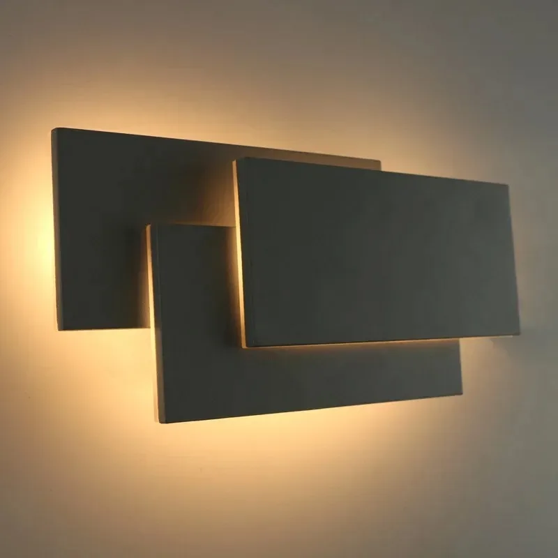 Modern 18W Aluminum LED Wall Lamp Living Room Candlestick Lighting Staircase Square Lamp Bedroom Bedside Hotel Wall Lamp