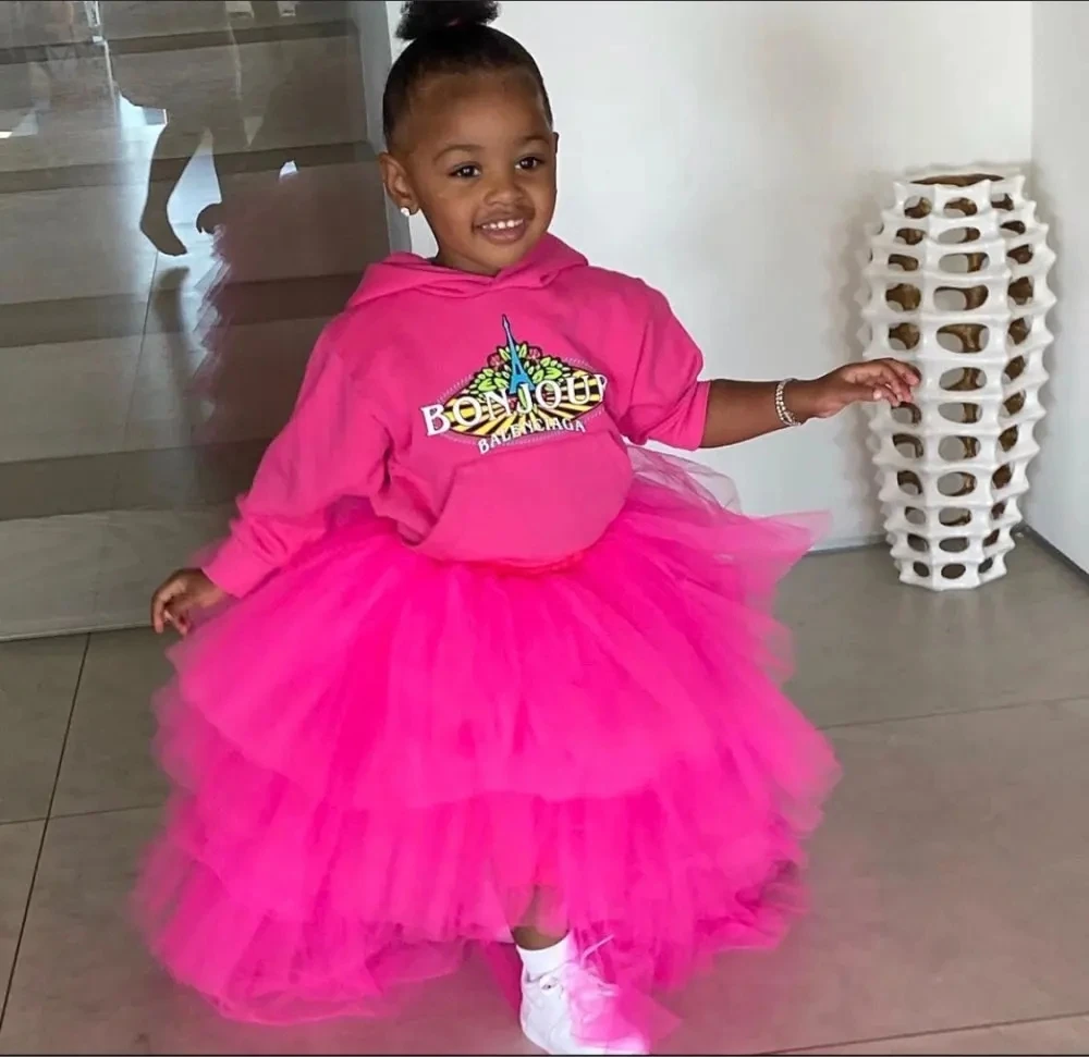 Cutie Kids Tutu spódnice bufiaste warstwowe tiulowe dziecko długie spódnice Hot Pink Chic dziewczęca sukienka w kwiaty wykonane na zamówienie