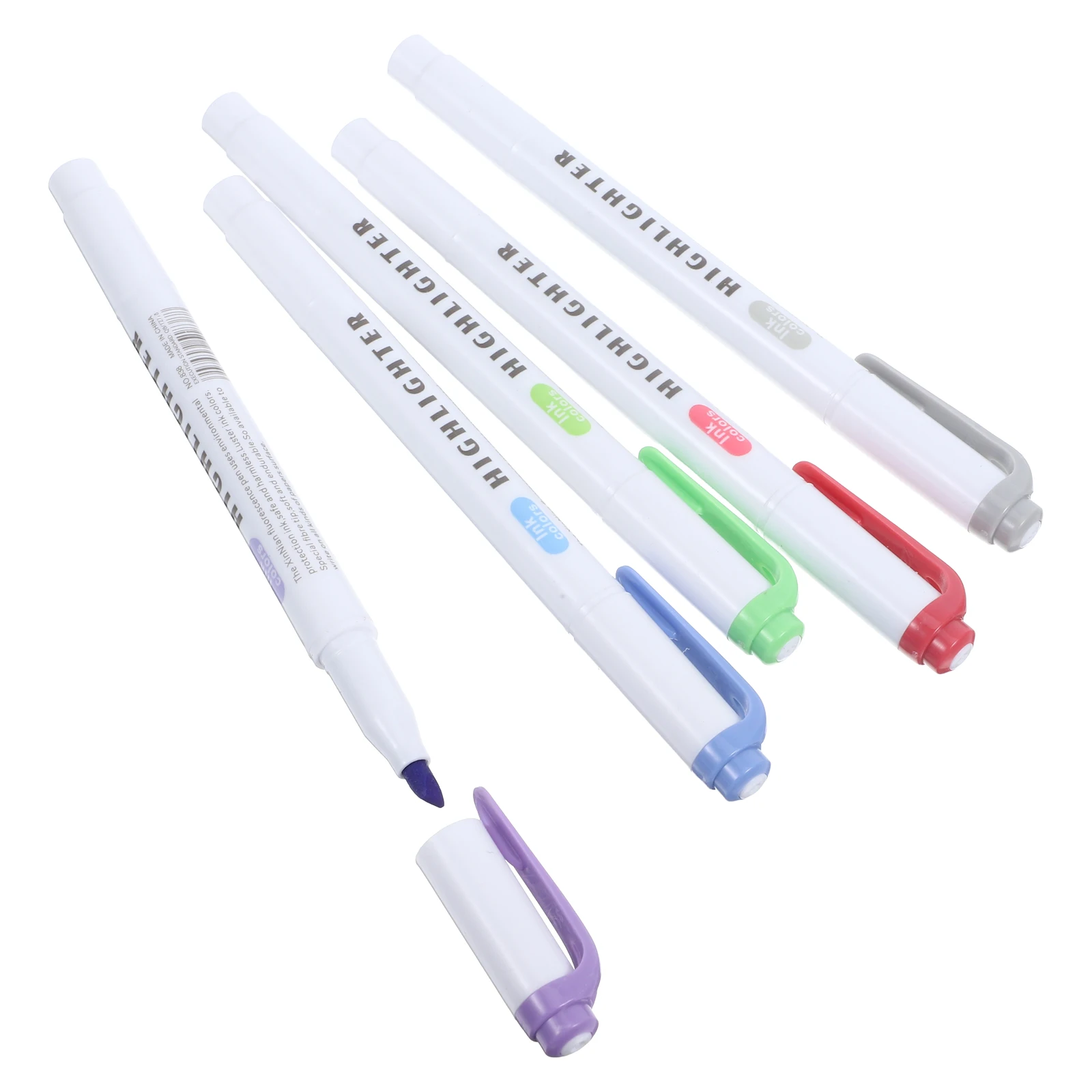 

5Pcs Dual Brush Marker Pens Multicolor Highlighters Pack for Creative Projects Detailed Sketches Beautiful Calligraphy Office