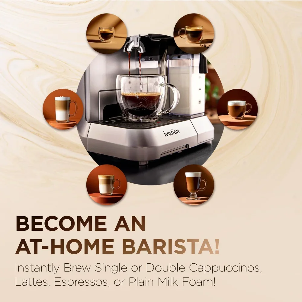 recommend.58mm | Coffee Machine for Home |Espresso & Cappuccino Maker w/Milk Frother | Single image 3