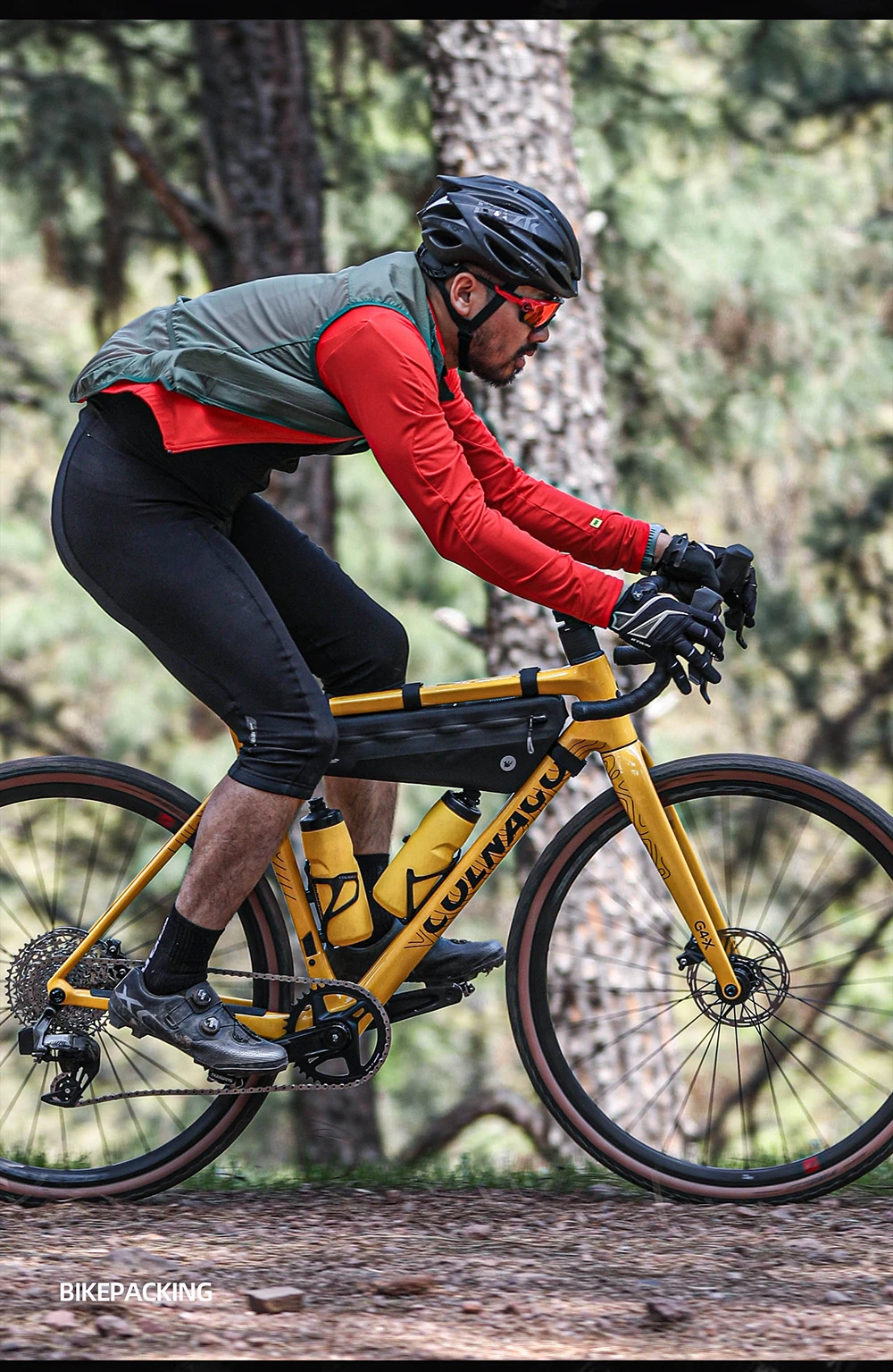 Rhinowalk Fahrradrahmentasche 1,7/2,6 l IPX4 wasserdichte Dreiecksschlauchtasche rutschfest lackfest für MTB- und Rennrad Radfahren Bikepacking – Detail 2