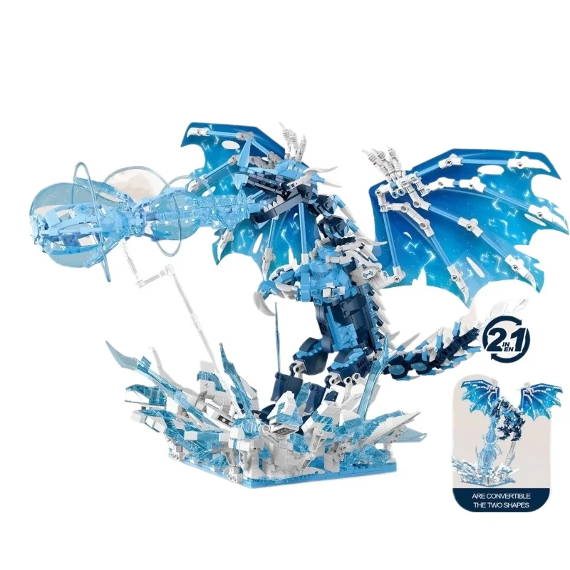 Klocki konstrukcyjne GSF MOC ICE Frie Dragon, model do składania, zabawka dla dzieci, gra DIY, dekoracja na biurko do domu