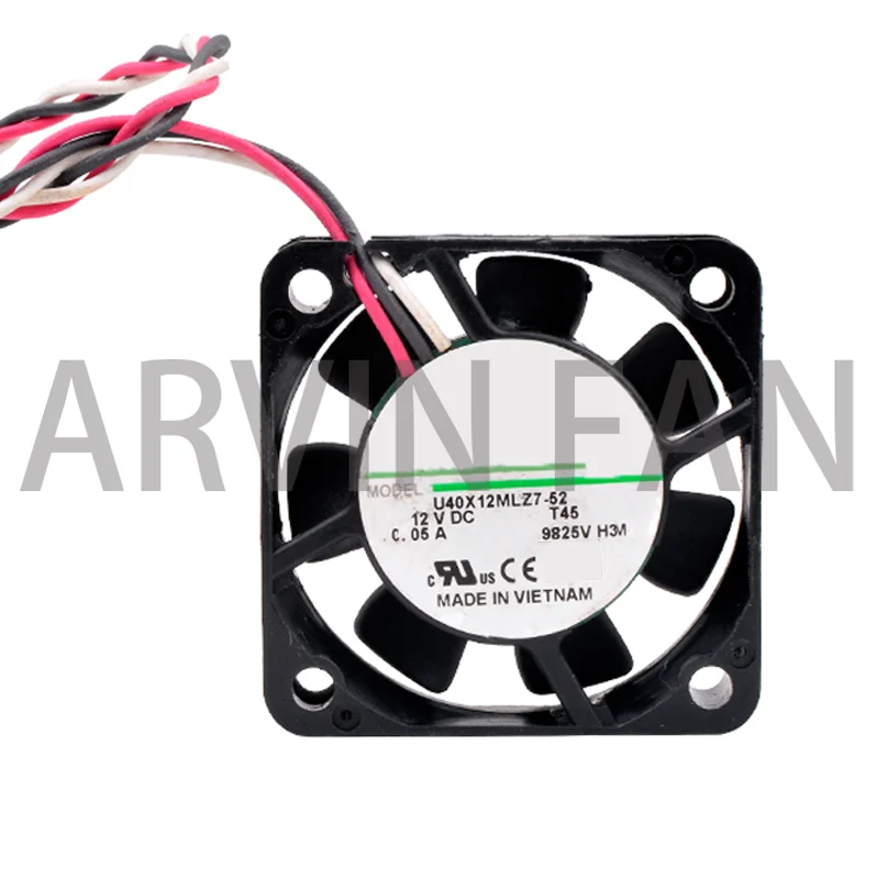 Brand New Original U40X12MLZ7-52 4cm 40mm Fan 40x40x10mm DC12V 0.05A 3pin Speed Monitor Ultra-quiet Cooling Fan For CPU