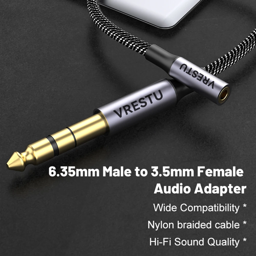 6.35mm to 3.5mm Jack Audio Converter Headphone Adapter 3 5 Jack to 6.5 Earphones Male Female AUX Connector for Guitar Mixer Mic