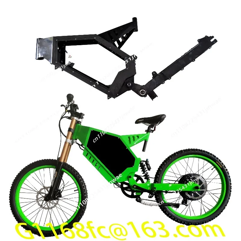 Professioneller Service 26-Zoll-K5-Ebike-Rahmen aus Stahl mit vollständiger Federung, langlebiger E-Bike-Rahmen mit einer Geschwindigkeit, drei Farboptionen