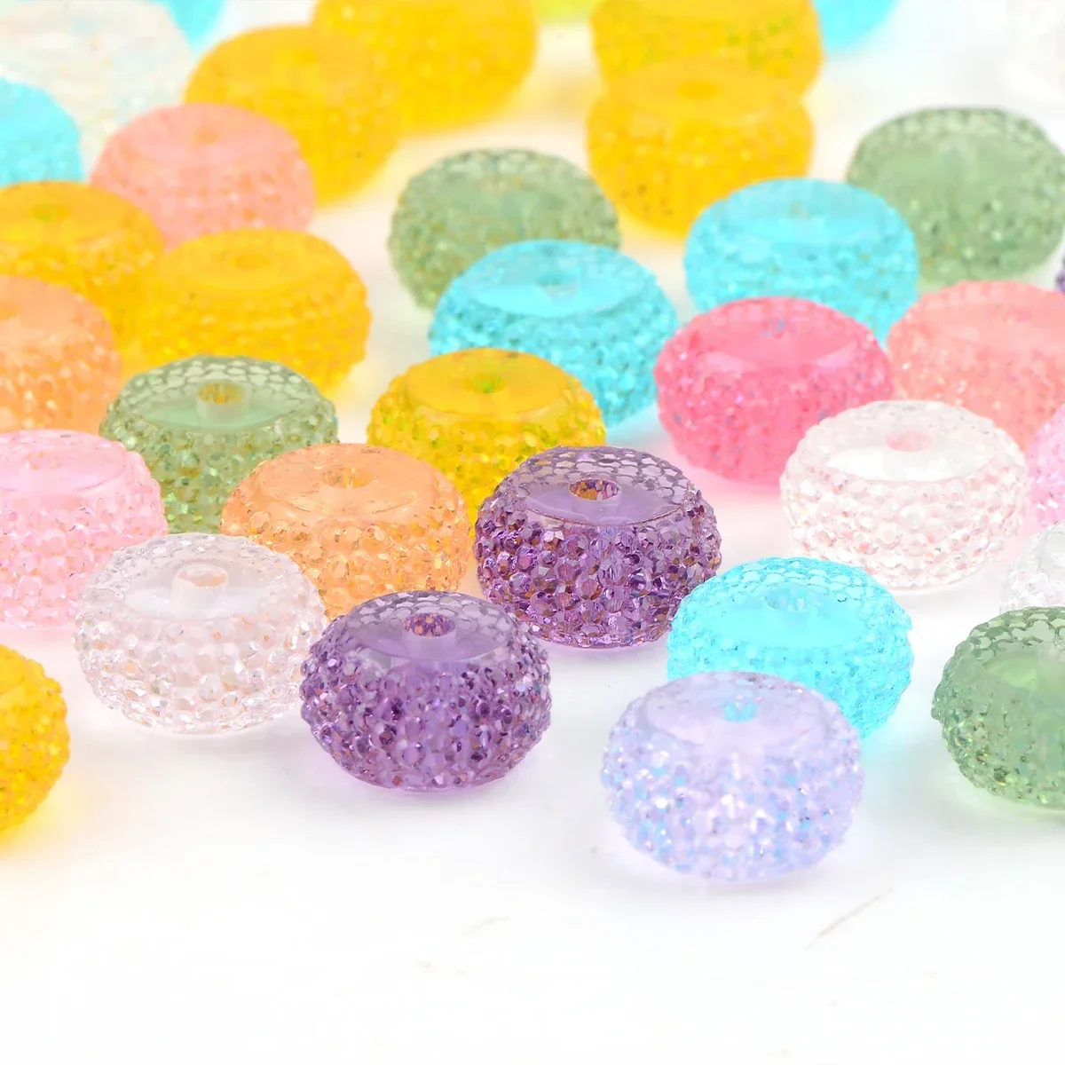 20pcs Transparent Series Loose Spacer Abacus Beads Acrylic Beads for Jewelry Making Diy Bracelet Ornaments Key Chain Beaded Pen