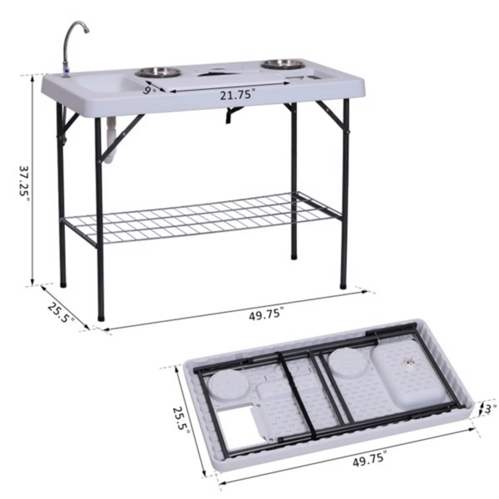 Outdoor camping folding table, light kitchen camping table