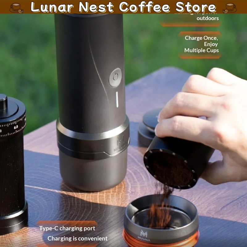 New Muvna Portable Espresso Coffee Maker Electric Coffee Extraction Machine For Outdoor Camping Home Office Daily Travel Use