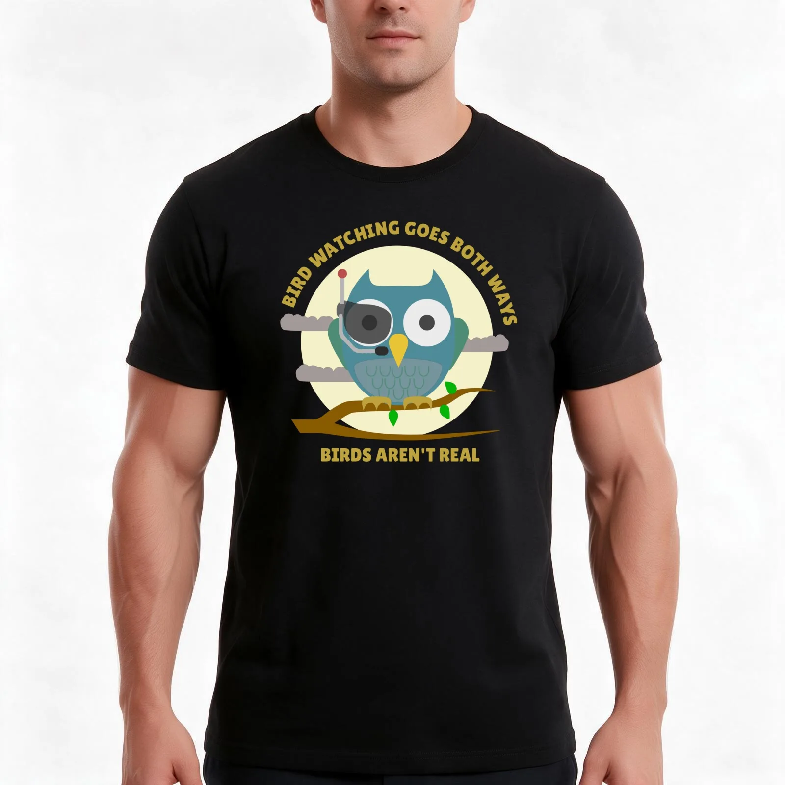 Bird Watching Goes Both Ways T-Shirt, Summer Casual Cotton Tee, Oversized Streetwear Tops, Vintage Graphic Print, 100% Cotton
