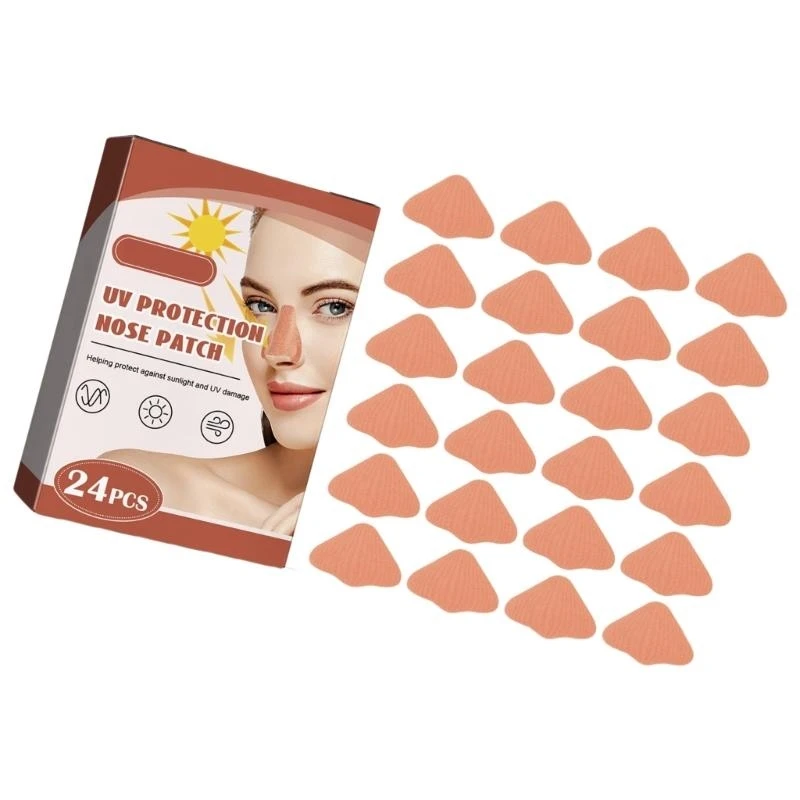 24pcs حماية الشمس بقع الأنف في الهواء الطلق حراس الحواجب الشمس الغطاء للرجال للنساء الرياضة دباغة في الهواء الطلق سهلة الاستخدام