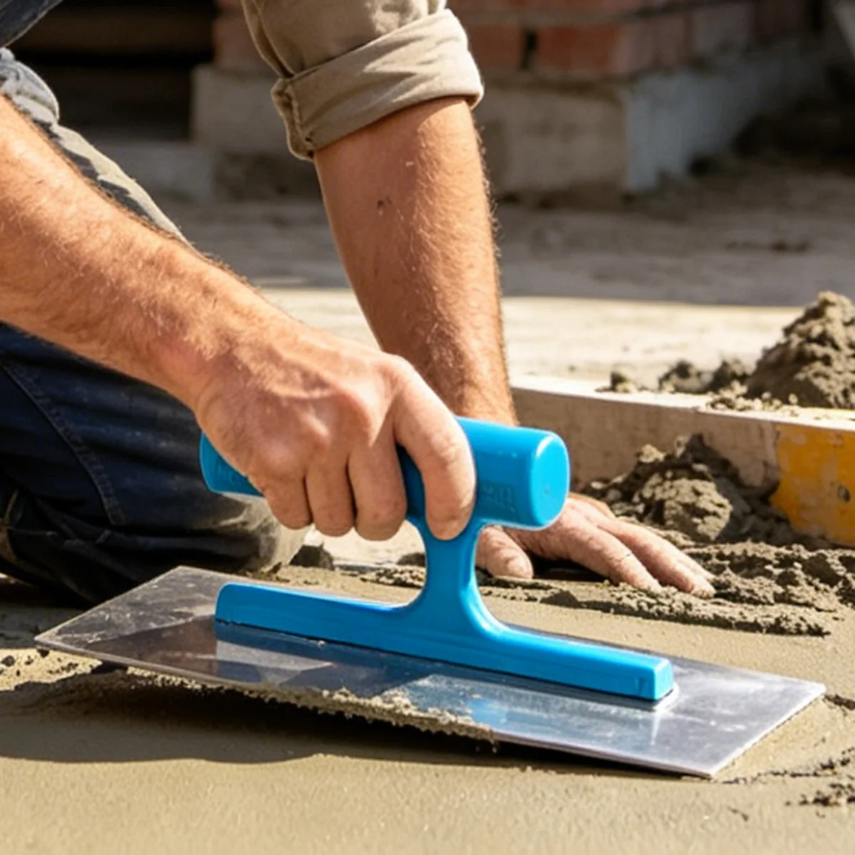 24cm Stainless Steel Plastering Trowel with Non-Slip Plastic Handle, Construction Drywall Finishing Masonry Float Tool