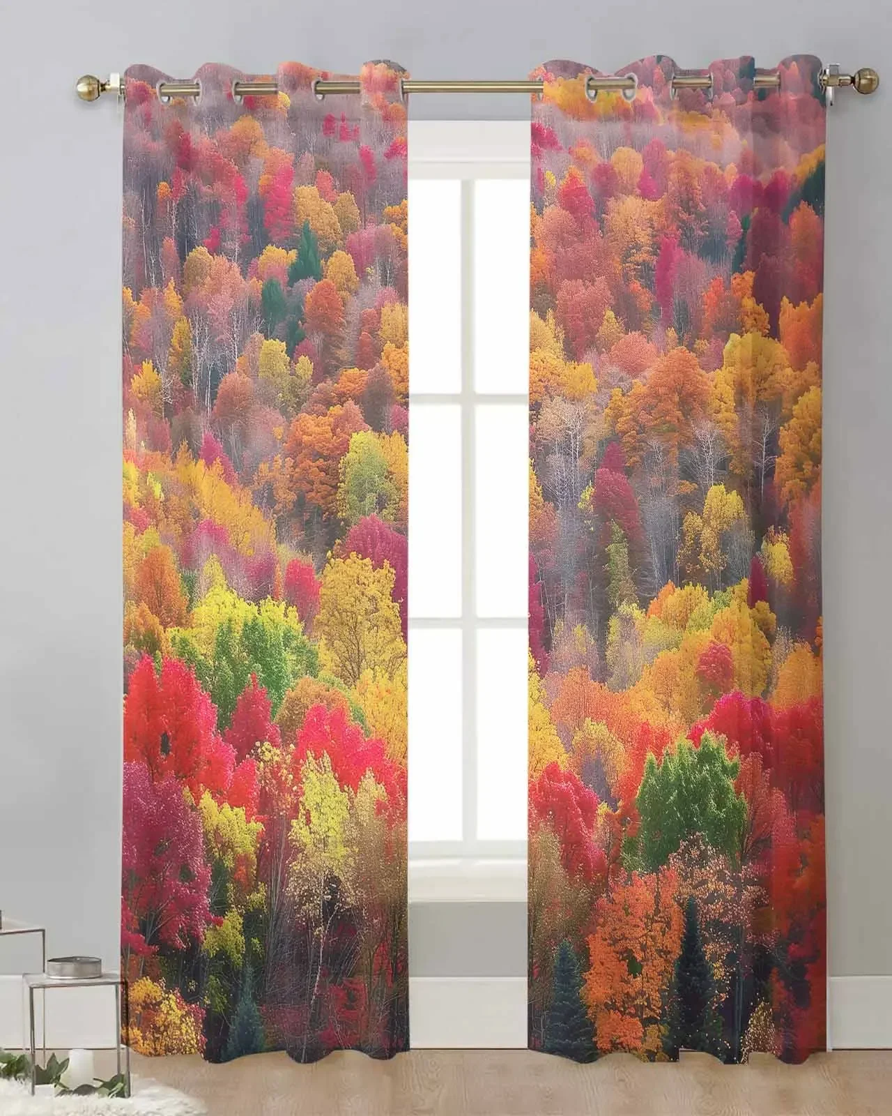 Autumn Curtain Photography Forest Home Interior Curtains for Living Room Shade Cheap Things With Free Shipping for Home Blackout