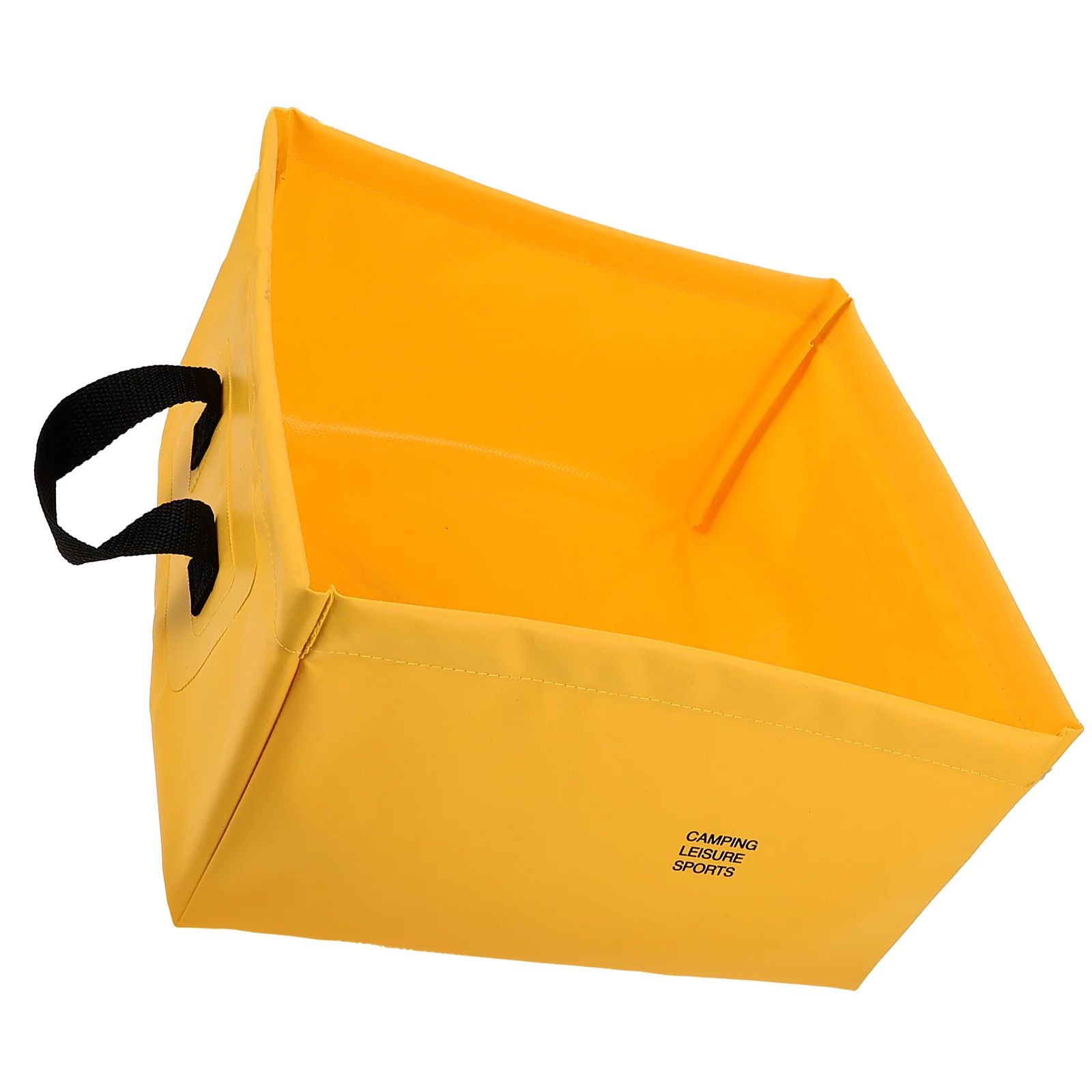 1 قطعة دلو ماء قابل للطي، حاوية صيد خفيفة الوزن محمولة للتخييم في الهواء الطلق وتسلق الجبال والسفر، دلو مربع أصفر #3