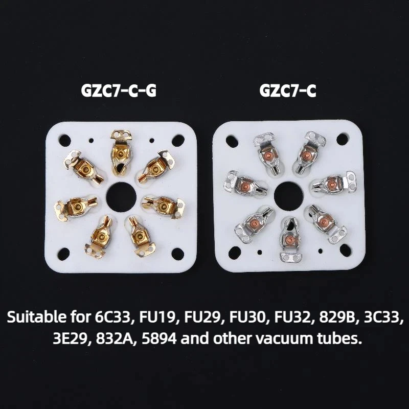 Panel Chassis Mount 7Pin Ceramic Vacuum Tube Socket For FU19 FU29 FU32 6C3 Vintage Tube Audio Amplifier DIY Accessories