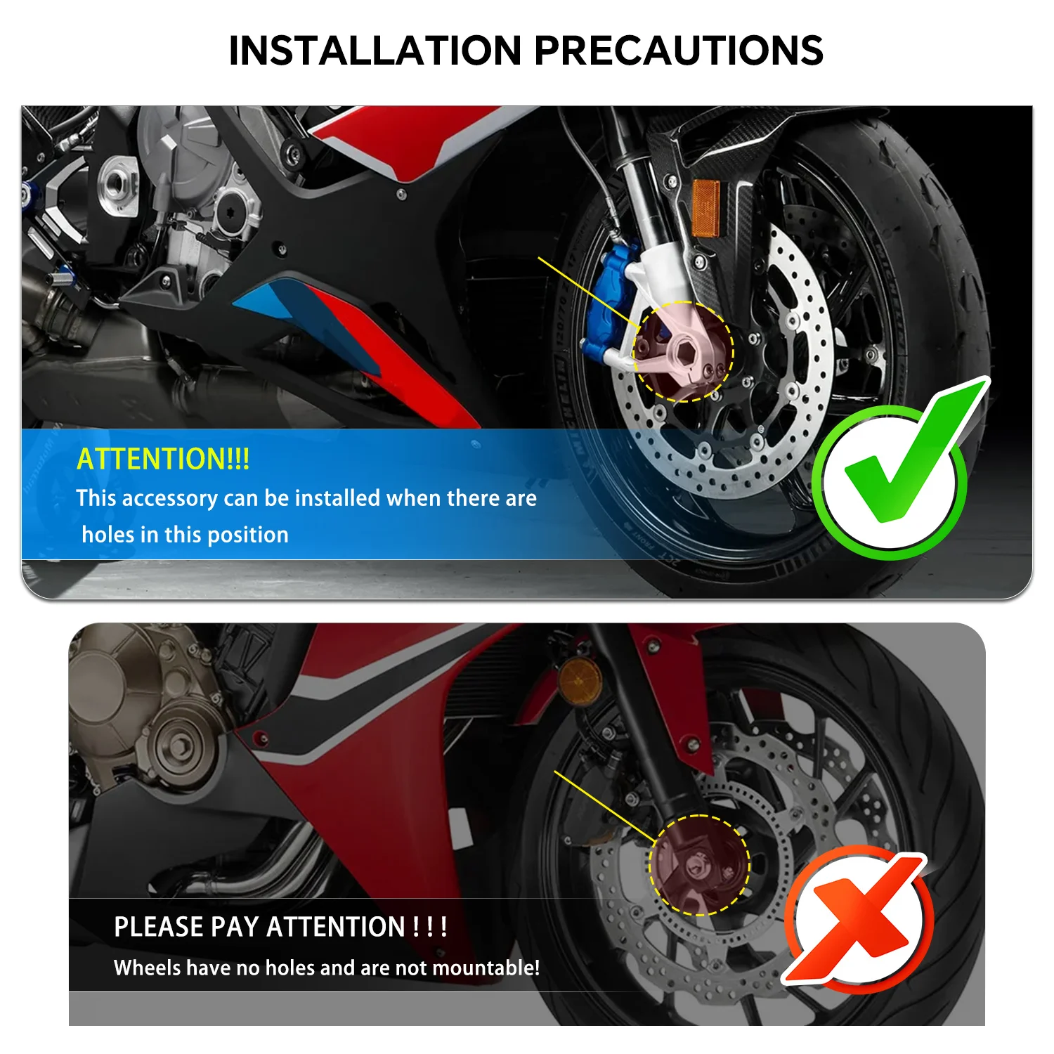 yzfr6 Fit Rear Front Axle Fork Crash Sliders Cap Falling Protection Pad For YZFR6 R6 2017-2025 Motorcycle Wheel Protector Kit